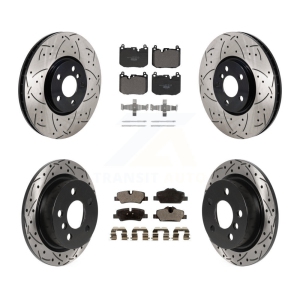Front Rear Drill Slot Brake Rotors Ceramic Pad Kit For 2015 Mini Cooper With 5 Lug Wheels KDT-101356