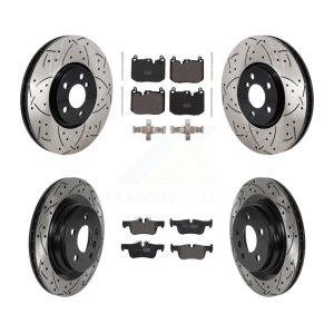 Front Rear Drilled Slot Disc Brake Rotor Semi-Metallic Pad Kit For Mini Cooper Countryman KDF-101300