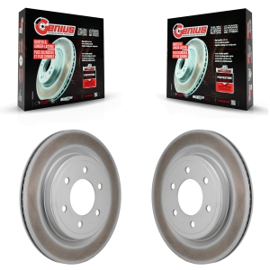 Rear Coated Disc Brake Rotors Pair For Ford F-150 Lightning Expedition Lincoln Navigator KG-102024