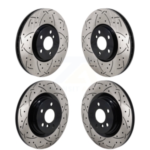Front Rear Drill Slot Brake Rotor Kit For 20 Mini Cooper Countryman John Works ALL4 KD-100662