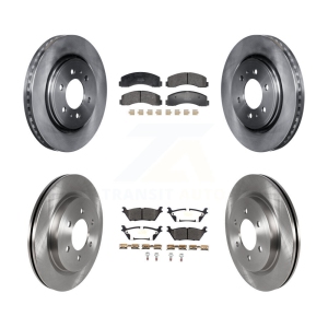 Front Rear Brake Rotors Semi-Metallic Pad Kit For Ford F-150 Expedition Lincoln Navigator K8F-104025