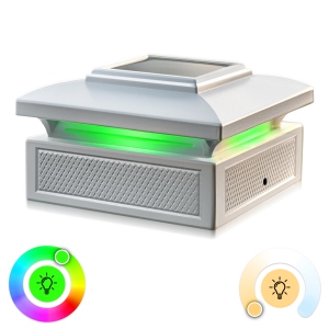 Classy Caps Lumineer Smart Solar Post Cap White - 2 pack