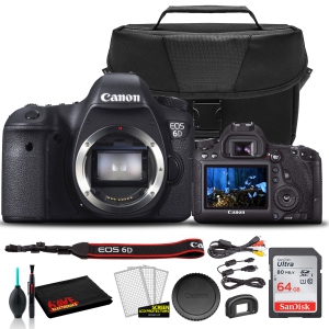Canon EOS 6D DSLR Camera (Body Only) (8035B002) + EOS Bag + Sandisk Ultra 64GB Card + Cleaning (International Version)