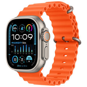 Koodo Apple Watch Ultra 2 (GPS + Cellular) 49mm Titanium Case with Orange Ocean Band - Monthly Tab Payment