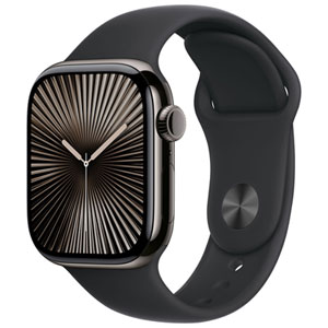 Koodo Apple Watch Series 10 (GPS + Cellular) 42mm Slate Titanium Case with Black Sport Band - Medium/Large - Monthly Tab Payment