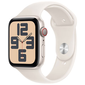 Koodo Apple Watch SE (GPS + Cellular) 44mm Starlight Aluminum Case with Starlight Sport Band - Medium/Large - Monthly Tab Payment