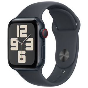Koodo Apple Watch SE (GPS + Cellular) 40mm Midnight Aluminum Case with Midnight Sport Band - Small/Medium - Monthly Tab Payment