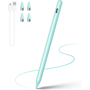 Stylus Pen for Touch Screens, Compatible for Android and iOS Tablet/Phones, Rechargeable Stylus Pencil for Apple/Android/Tablet,Mint Green