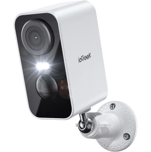 ieGeek Security Cameras Wireless Outdoor - Smart 2K Battery Powered WiFi Camera System, Indoor Video Cam with Color Night Vision, 2 Way Audio, Motion Sensor White