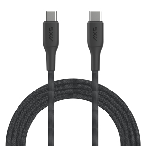 AXS PROCharge Premium USB-C to USB-C Braided Cable (1.2M) | Black/Grey