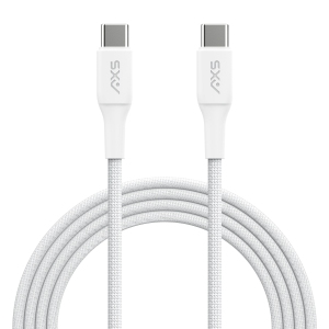 AXS PROCharge Premium USB-C to USB-C Braided Cable (1.2M) | White/Grey