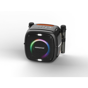 Portable 80W Waterproof Bluetooth Speaker, 12500mAh TWS LED Lights with Two Microphones, Black