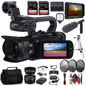 Canon XA60 Professional UHD 4K Camcorder + 4K Monitor + Pro Mic + 2 x 64GB + More (International Version)