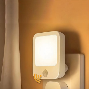 Motion Sensor LED Night Lights US Plug Dimmable Cabinet Light for Baby Bedside Bedroom Corridor Wireless Night Lamp Lighting
