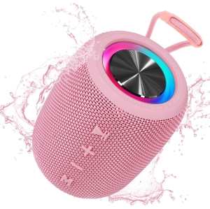 Portable Bluetooth Speaker, BT5.3 Wireless Speaker 20W Bass Diaphragms with Multi LED Light Dynamic Modes, IPX6 Waterproof 16H Playtime supports FM Mode, TF, USB