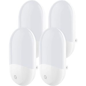 Night Light Plug in Night Light, 4pcs Motion Sensor Night Light Creative Bedside Smart Home Sensor Eye Protection Lamp with Light Sensor for Bedroom Bathroom Living Room