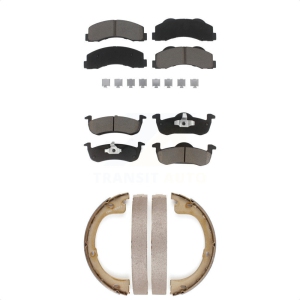 Front Rear Ceramic Brake Pads And Parking Shoes Kit For Ford Expedition Lincoln Navigator KCN-100234