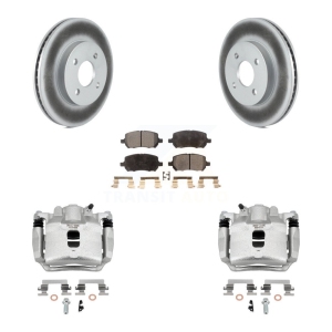 Front Brake Caliper Coat Rotor And Semi-Metallic Pad Kit For Saturn Ion Chevrolet Cobalt KCG-100602P