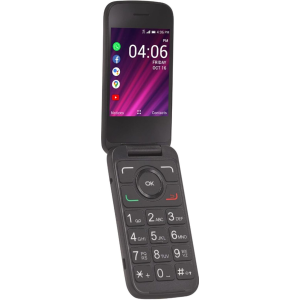TCL Flip Feature Phone, Compact Design, Easy Navigation, Large Buttons, Long Battery Life - Black