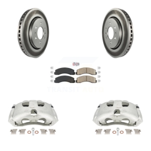 Front Brake Caliper Coat Rotor And Ceramic Pad Kit For Ford Expedition Lincoln Navigator KCG-100336N