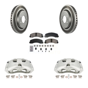 Front Brake Caliper Coat Rotor And Ceramic Pad Kit For Ford Expedition Lincoln Navigator KCG-100337N