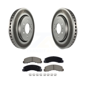 Front Coated Disc Brake Rotor Ceramic Pad Kit For Ford F-150 Expedition Lincoln Navigator KGC-102565