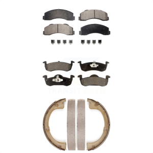 Front Rear Ceramic Brake Pads And Parking Shoes Kit For Ford Expedition Lincoln Navigator KTN-100520
