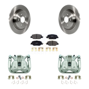 Rear Disc Brake Caliper Rotors And Semi-Metallic Pads Kit For 2017-2024 Honda CR-V KC8-100574P