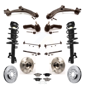 Front Rotors Brake Pad Bearing Suspension Kit (15Pc) For Mazda 3 Excludes MazdaSpeed Model KM-100391