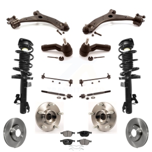 Front Rotors Brake Pad Bearing Suspension Kit (15Pc) For Mazda 3 Excludes MazdaSpeed Model KM-100390