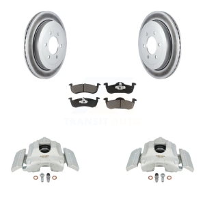 Rear Disc Brake Caliper Coat Rotor Ceramic Pad Kit For Ford Expedition Lincoln Navigator KCG-100166C
