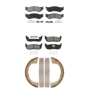 Front Rear Semi-Metallic Brake Pads And Parking Shoes Kit For Lincoln Navigator KSN-100751