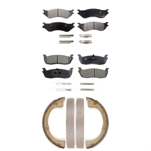 Front Rear Ceramic Brake Pads And Parking Shoes Kit For Lincoln Navigator KTN-100808