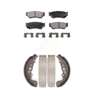 Front Rear Semi-Metallic Brake Pads And Drum Shoe Kit For Chevrolet Tracker Suzuki Vitara KFN-100092