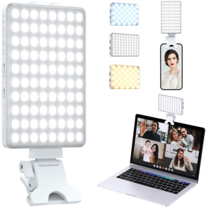 Phone Light with Cell Phone Clip, 80 LED Selfie Light for iPhone with 3 Lights and Infinite Adjustment Modes, 5000mAh Phone Light Clip