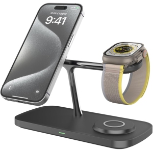 Wireless Charging Station,3 in 1 Charging Station,Wireless Charger Stand for iPhone 16/15/14/13 Series,Watch Airpods Magnetic Wireless Charger Stand,Travel Charger
