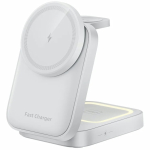 Multifunctional Foldable 15W Wireless Phone Charger for Earbuds, Apple Watch Series - Black