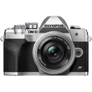 OM SYSTEM Olympus E-M10 Mark IV Silver Micro Four Thirds System Camera M.Zuiko Digital ED 14-42mm F3.5-5.6 EZ kit 20MP Sensor 5-Axis Image Stabilization 4K Video Wi-Fi - Open Box