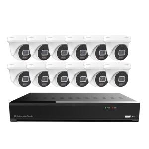 CTVISION 5MP Wired Two Way Audio Security Camera System, 12 Camera Surveillance Kit Outdoor DIY 4TB HDD Included for Home Business Security Camera System