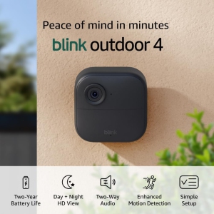 Blink Outdoor 4 – Wireless Security Camera System with 2 Cameras, 1080p HD Day and Infrared Night Vision, Two-Way Talk, Two-Year Battery, Live View.