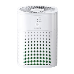 MORENTO HY1800 Air Purifiers for Bedroom, HEPA Filter for Smoke, Pet Dander with Fragrance Sponge, Small Air Purifier with Sleep Mode - White