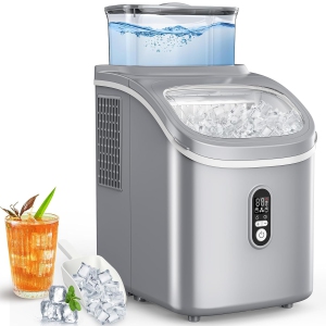 Antarctic Star Countertop Ice Maker,30 lbs/day, features 2 water-filling options,self-cleaning,24H timer,16 Cubes in 13 Mins,Ideal for office,camping,Gray