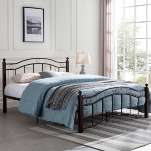 King Size Metal Bed Frame, Under Bed Storage Space, No Box Spring Needed, Durable Use, Copper
