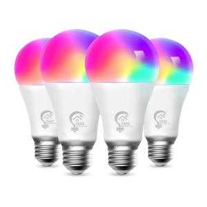 Zare Smart Light Bulbs, Compatible with Alexa and Google Assistant, Dimmable Color Changing RGB Smart Bulbs, 9W 806 Lumens, 2.4Ghz Bluetooth Wi-Fi, 16 Million Colour-4 Pack