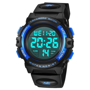 Kids Watch, Boys Watch for 6-15 Year Old Boys, Digital Sport Outdoor Multifunctional Chronograph LED 50 M Waterproof Alarm Calendar Analog Watch for Children with Silicone Band