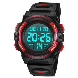 Kids Watch, Boys Watch for 6-15 Year Old Boys, Digital Sport Outdoor Multifunctional Chronograph LED 50 M Waterproof Alarm Calendar Analog Watch for Children with Silicone Band