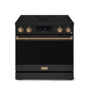 Gordon Ramsay by THOR Kitchen 36 Inch Professional Electric Range with Tilt Panel Touch Control in Black/Bronze