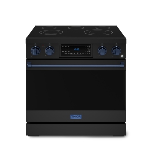 Gordon Ramsay by THOR Kitchen 36 Inch Professional Electric Range with Tilt Panel Touch Control in Black/Navy Blue