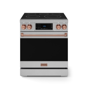 Gordon Ramsay by THOR Kitchen 30 Inch Professional Electric Range with Tilt Panel Touch Control in Stainless Steel/Rose Gold