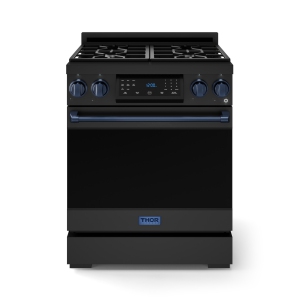 Gordon Ramsay by THOR Kitchen 30 Inch Professional Gas Range with Tilt Panel Touch Control in Black/Navy Blue